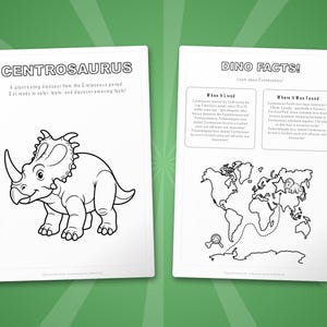 Centrosaurus Dinosaur Activity Bundle | Coloring Pages, Worksheets, Facts (PDF Download) image 5