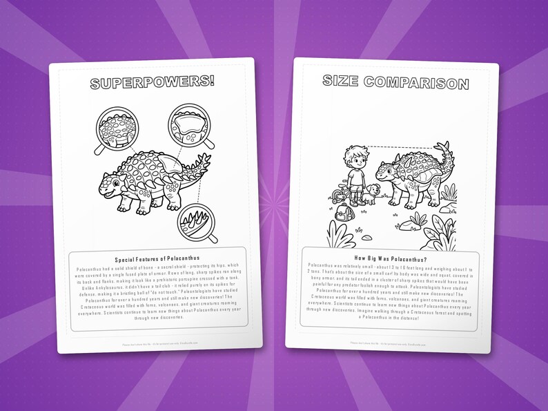 Polacanthus Dinosaur Activity Bundle | Coloring Pages, Worksheets, Facts (PDF Download) image 8