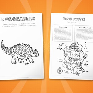 Nodosaurus Dinosaur Activity Bundle | Coloring Pages, Worksheets, Facts (PDF) image 5