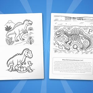 Pacchetto di attività sul dinosauro Acrocanthosaurus: pagine da colorare, schede didattiche e curiosità (PDF) immagine 7