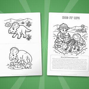 Protoceratops Dinosaur Activity Bundle | Printable Coloring Pages, Worksheets & Facts for Kids | Preschool Homeschool | Instant PDF image 7