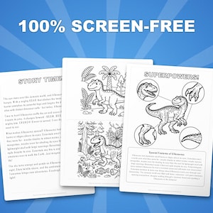 Allosaurus Dinosaurier Aktivität Bündel | Druckbare Ausmalseiten, Arbeitsblätter & Fakten für Kinder | Vorschule Homeschool | Sofort-PDF Bild 3