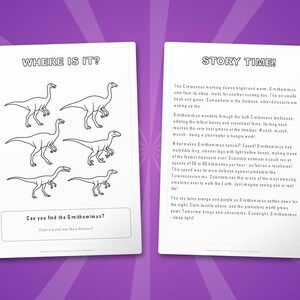 Ornithomimus Dinosaur Activity Bundle | Coloring Pages, Worksheets, Facts (PDF) image 6