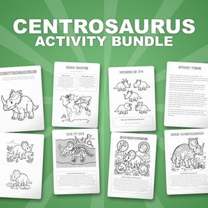 Centrosaurus Dinosaur Activity Bundle | Coloring Pages, Worksheets, Facts (PDF Download) image 1