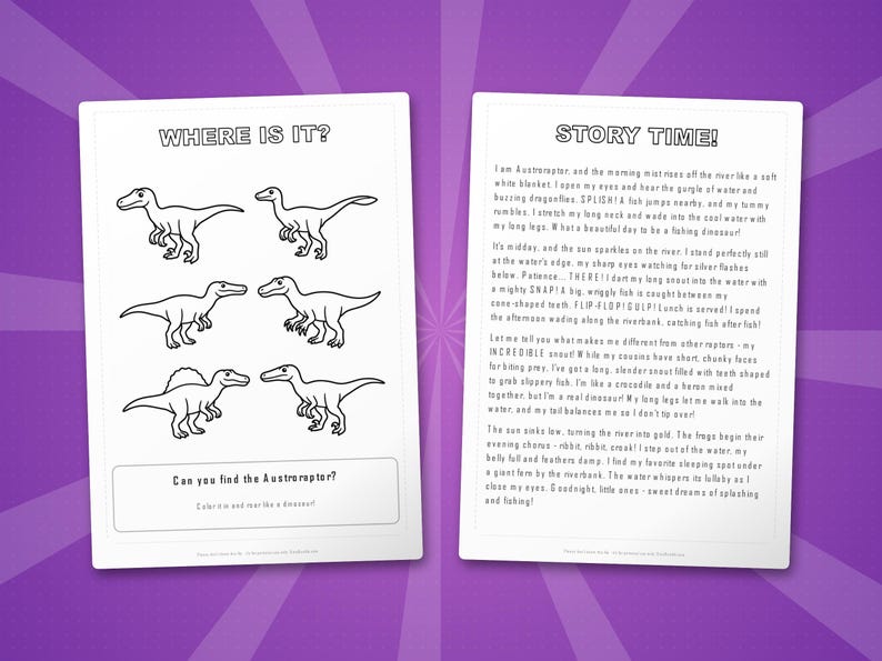 Austroraptor Dinosaur Activity Bundle | Coloring Pages, Worksheets, Facts (PDF) image 6
