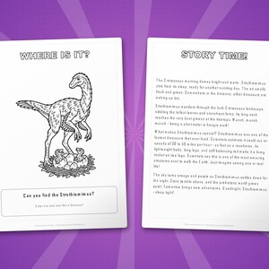 Struthiomimus Dinosaur Activity Bundle | Coloring Pages, Worksheets, Facts (PDF) image 6