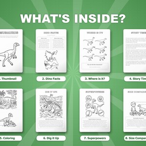 Paquete de actividades sobre el dinosaurio Limusaurus / Páginas para colorear, hojas de trabajo, datos (PDF) imagen 2