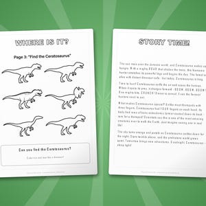 Ceratosaurus-dinosaurus activiteitenbundel | Kleurplaten, werkbladen, feiten (pdf-download) afbeelding 6