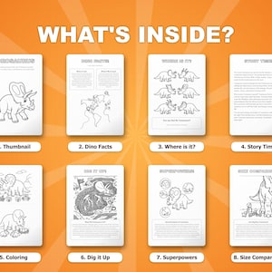Torosaurus Dinosaur Activity Bundle | Coloring Pages, Worksheets, Facts (PDF Download) image 2