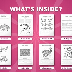 Zuul Dinosaur Activity Bundle | Printable Coloring Pages, Worksheets (PDF Download) image 2
