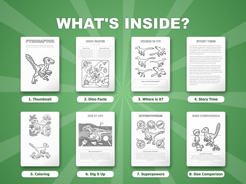 Pyroraptor Dinosaur Activity Bundle | Coloring Pages, Worksheets, Facts (PDF Download) image 2