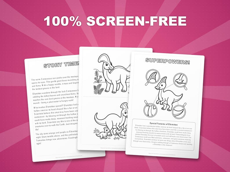 Olorotitan Dinosaur Activity Bundle | Coloring Pages, Worksheets, Facts (PDF Download) image 3