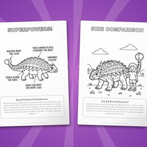 Ankylosaurus Dinosaur Activity Bundle | Printable Coloring Pages, Worksheets, Facts (PDF) image 8