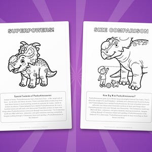 Pachyrhinosaurus Dinosaur Activity Bundle | Printable Coloring Pages, Worksheets & Facts for Kids | Preschool Homeschool | Instant PDF image 8