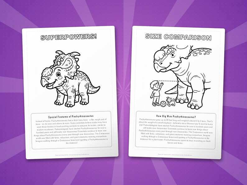 Pachyrhinosaurus Dinosaur Activity Bundle | Printable Coloring Pages, Worksheets & Facts for Kids | Preschool Homeschool | Instant PDF image 8