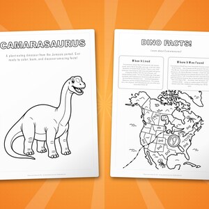 Camarasaurus Dinosaur Activity Bundle | Coloring Pages, Worksheets, Facts (PDF Download) image 5