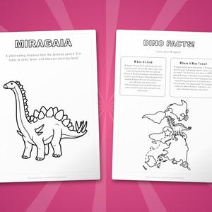 Miragaia Dinosaur Activity Bundle | Printable Coloring Pages, Worksheets & Facts for Kids | Preschool Homeschool | Screen-Free | Instant PDF image 5