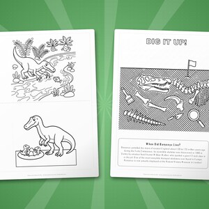 Paquete de actividades sobre el dinosaurio Baryonyx / Páginas para colorear, hojas de trabajo, datos interesantes (descarga en PDF) imagen 7