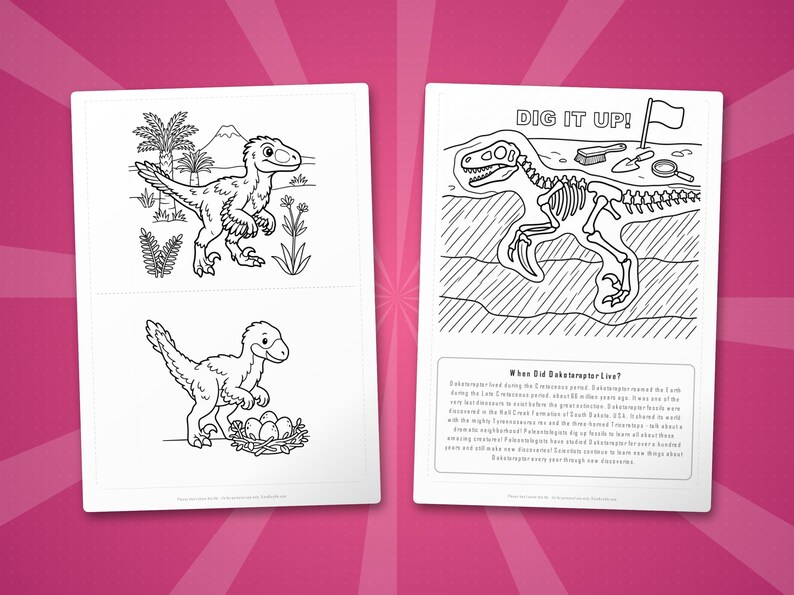 Dakotaraptor Dinosaur Activity Bundle | Coloring Pages, Worksheets, Facts (PDF) image 7
