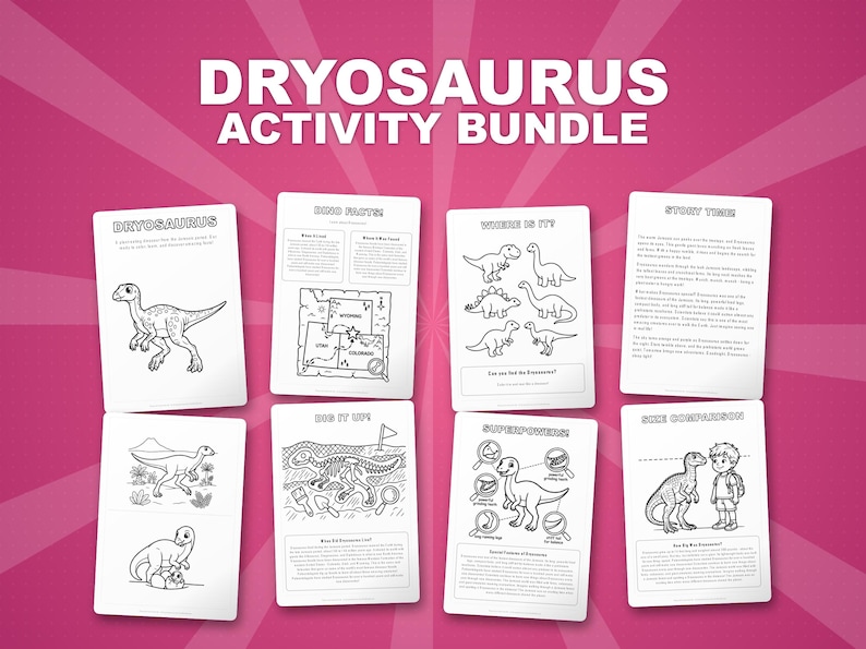 Dryosaurus Dinosaurier Aktivität Bündel | Vorschule Homeschool Lernen (PDF Download) Bild 1