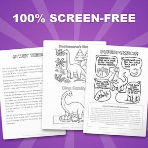 Brontosaurus Dinosaur Activity Bundle | Coloring Pages, Worksheets, Facts (PDF Download) image 3