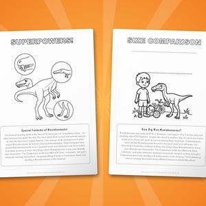 Masiakasaurus Dinosaur Activity Bundle | Printable Coloring Pages, Worksheets & Facts for Kids | Preschool Homeschool | Instant PDF image 8