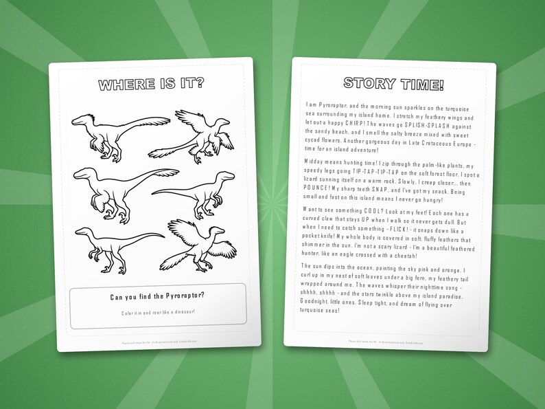 Pyroraptor Dinosaur Activity Bundle | Coloring Pages, Worksheets, Facts (PDF Download) image 6