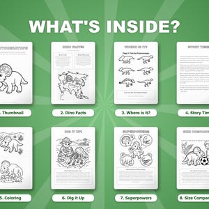 Protoceratops Dinosaur Activity Bundle | Printable Coloring Pages, Worksheets & Facts for Kids | Preschool Homeschool | Instant PDF image 2