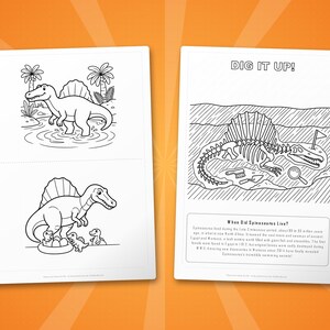 Spinosaurus Dinosaur Activity Bundle | Coloring Pages, Worksheets, Facts (PDF Download) image 7