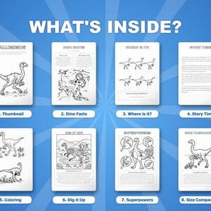 Gallimimus Dinosaur Activity Bundle | Coloring Pages, Worksheets, Facts (PDF Download) image 2