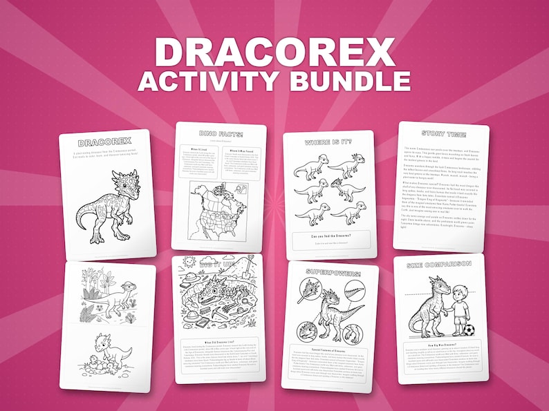 ドラコレックス恐竜アクティビティセット｜ぬりえ、ワークシート、豆知識（PDFダウンロード） 画像 1
