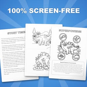 Activiteitsbundel lexoviosaurus dinosaurus | Afdrukbare kleurplaten, werkbladen en weetjes voor kinderen | Thuisonderwijs voorschoolse opvang | Directe pdf afbeelding 3