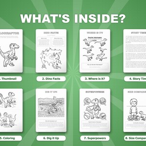 Velociraptor Dinosaur Activity Bundle | Coloring Pages, Worksheets, Facts (PDF Download) image 2