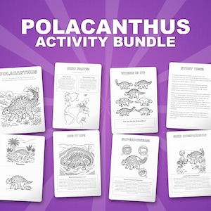 Polacanthus Dinosaur Activity Bundle | Coloring Pages, Worksheets, Facts (PDF Download) image 1