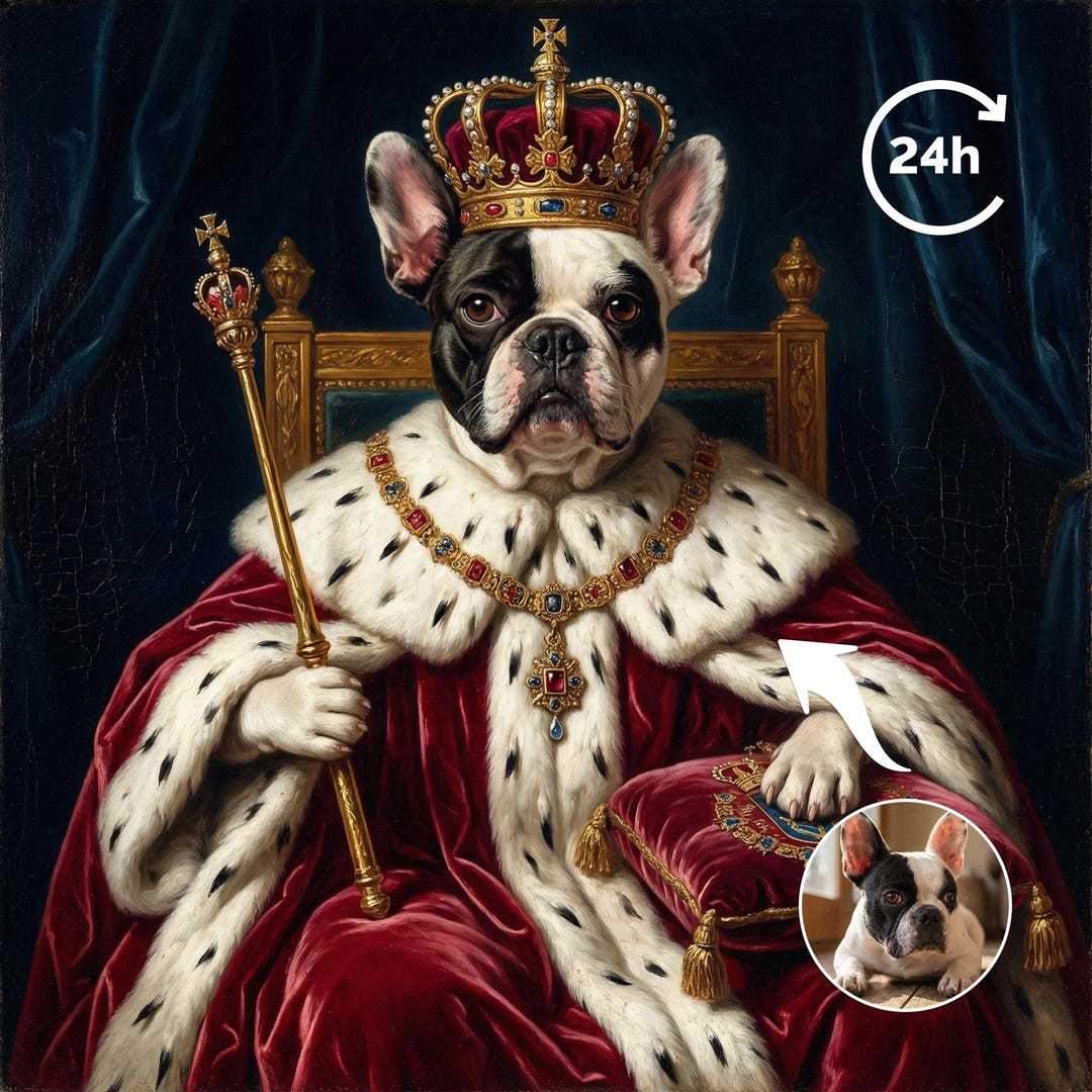 Royal Dog Portrait Custom | Renaissance Dog Painting | Regal Pet Art ...