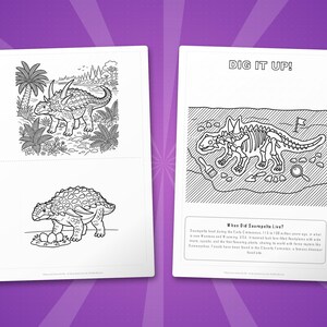 Sauropelta Dinosaur Activity Bundle | Coloring Pages, Worksheets, Facts (PDF Download) image 7