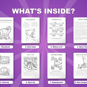 Shantungosaurus Dinosaur Activity Bundle | Coloring Pages, Worksheets, Facts (PDF Download) image 2