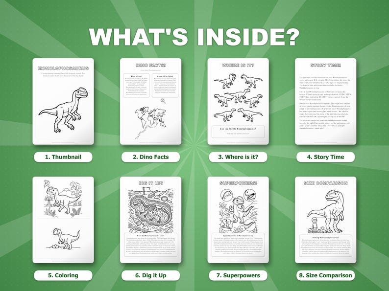 Monolophosaurus Dinosaur Activity Bundle | Coloring Pages, Worksheets, Facts (PDF) image 2