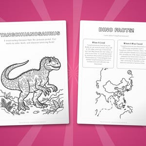 Paquete de actividades sobre el dinosaurio Yangchuanosaurus / Páginas para colorear, hojas de trabajo, datos interesantes (descarga en PDF) imagen 5