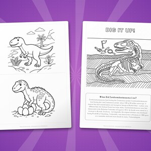 Carcharodontosaurus Dinosaur Activity Bundle | Coloring Pages, Worksheets, Facts (PDF) image 7