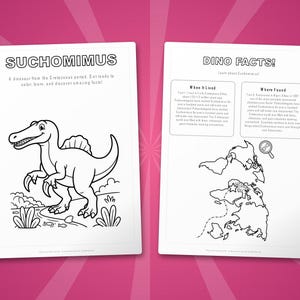 Suchomimus-activiteitenbundel dinosaurus | Kleurplaten, werkbladen, feiten (pdf-download) afbeelding 5