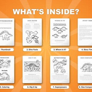 Kentrosaurus Dinosaur Activity Bundle | Printable Coloring Pages, Worksheets & Facts for Kids | Preschool Homeschool | Instant PDF image 2