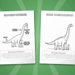 Activiteitenbundel brachiosaurus-dinosaurus | Kleurplaten, werkbladen, feiten (pdf-download) afbeelding 8