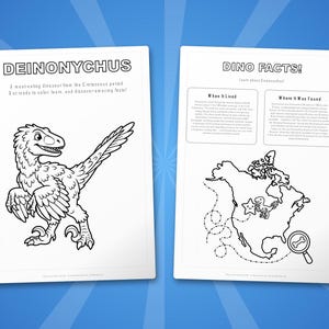 Deinonychus Dinosaur Activity Bundle | Coloring Pages, Worksheets, Facts (PDF Download) image 5