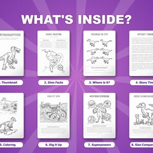 Austroraptor Dinosaur Activity Bundle | Coloring Pages, Worksheets, Facts (PDF) image 2