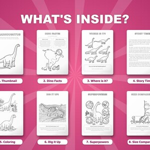 Activiteitenbundel Dreadnoughtus-dinosaurus | Kleurplaten, werkbladen, feiten (pdf-download) afbeelding 2