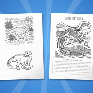 テノントサウルス恐竜アクティビティセット｜子供向け印刷可能な塗り絵、ワークシート、豆知識｜幼児向けホームスクール｜PDF即時ダウンロード 画像 7
