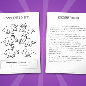 Pachyrhinosaurus Dinosaur Activity Bundle | Printable Coloring Pages, Worksheets & Facts for Kids | Preschool Homeschool | Instant PDF image 6