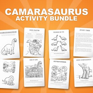 Camarasaurus Dinosaur Activity Bundle | Coloring Pages, Worksheets, Facts (PDF Download) image 1