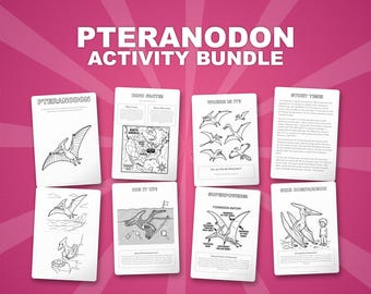 プテラノドン恐竜アクティビティセット｜ぬりえ、ワークシート、豆知識（PDFダウンロード）